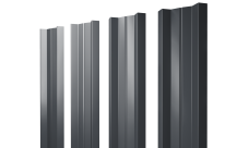 Штакетник М-образный A с прямым резом Grand Line 0,45 Drap ST RAL 7024 мокрый асфальт