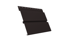 Софит металлический Квадро Брус Grand Line с перфорацией 0,5 Satin с пленкой RAL 9005 черный