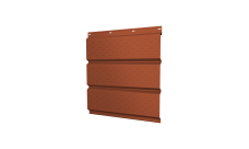Софит металлический Grand Line полная перфорация 0,45 Drap с пленкой RAL 8004 терракота