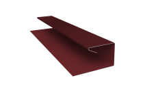 Планка П-образная завершающая сложная Корабельная Доска Grand Line 0,45 PE-Double с пленкой RAL 3005 красное вино (2м)