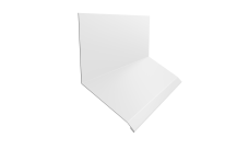 Планка примыкание верхнее к стене фальц 150х130х20 Grand Line 0,45 PE с пленкой RAL 9003 сигнальный белый (2м)