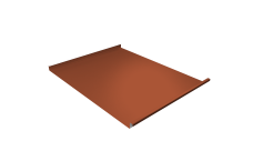 Фальц двойной стоячий Grand Line 0,45 Drap с пленкой на замках RAL 8004 терракота