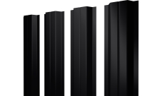 Штакетник П-образный A с прямым резом Grand Line 0,5 PurPro Matt 275 RAL 9005 черный