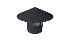 Дымник на трубу круглый d160 0,5 Satin с пленкой RAL 7024 мокрый асфальт