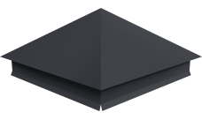 Колпак на столб 390х390мм с отливом 0,4 PE с пленкой RAL 7024 мокрый асфальт