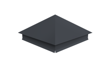 Колпак на столб 390х390мм с отливом 0,4 PE с пленкой RAL 7024 мокрый асфальт