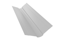Планка ендовы верхней фигурной 100х100 Grand Line 0,45 ПЭ двухсторонний с пленкой RAL 9003 сигнальный белый (2м)