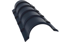 Планка малого конька полукруглого Grand Line 0,45 Drap ТХ двухсторонний RAL 7024 мокрый асфальт (1,97м)