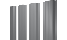 Штакетник П-образный A с прямым резом Grand Line 0,45 Drap TX RAL 7004 сигнальный серый