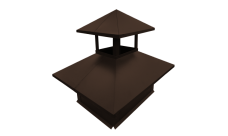 Дымник на трубу двойной 520х390мм 0,45 PE с пленкой RAL 8017 шоколад