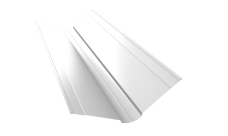 Планка ендовы верхней фигурной 150х150 Grand Line 0,45 Drap TX RAL 9003 сигнальный белый (3м)