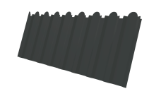 Профнастил С20B фигурный Grand Line 0,5 Velur X RAL 7016 антрацитово-серый