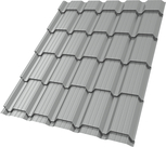 Профиль волновой "Квадро профи" ("Quadro Profi") v02 0,45 PE RAL 9006 бело-алюминиевый