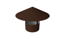 Дымник на трубу круглый d160 0,4 PE с пленкой RAL 8017 шоколад