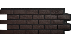 Фасадная панель Grand Line Состаренный кирпич Design шоколадный со швом RAL 9005