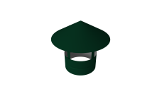 Дымник на трубу круглый d80 0,45 PE с пленкой RAL 6005 зеленый мох