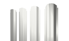 Штакетник П-образный A фигурный Grand Line 0,45 PE-Double RAL 9003 сигнальный белый