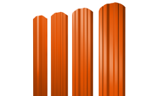 Штакетник Твин фигурный Grand Line 0,45 PE RAL 2004 оранжевый