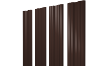 Штакетник Твин с прямым резом Grand Line 0,45 Драп ТХ RAL 8017 шоколад