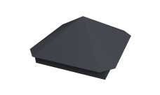 Колпак на столб Пирамида 390х390мм 0,45 PE с пленкой RAL 7024 мокрый асфальт