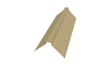 Планка конька плоского 115х30х115 0,45 PE lite с пленкой RAL 1014 слоновая кость (3м)