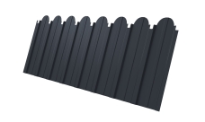 Профнастил C10A фигурный Grand Line 0,4 PE-Double RAL 7024 мокрый асфальт