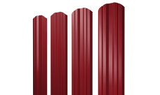 Штакетник Твин фигурный Grand Line 0,45 PE RAL 3003 рубиново-красный