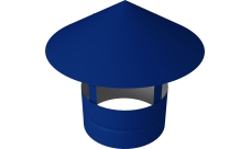 Дымник на трубу круглый d130 0,5 Satin с пленкой RAL 5005 сигнальный синий