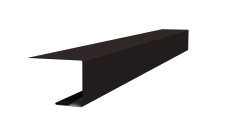 Планка завершающая фальц 0,5 Satin с пленкой RAL 9005 черный (2м)