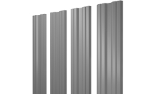 Штакетник Твин с прямым резом Grand Line 0,45 PE RAL 7004 сигнальный серый