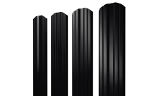 Штакетник Twin фигурный Grand Line 0,5 PurPro Matt 275 RAL 9005 черный