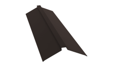 Планка конька плоского 150х40х150 Grand Line 0,45 ПЭ двухсторонний с пленкой RR 32 темно-коричневый (2м)