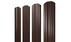 Штакетник Твин фигурный Grand Line 0,45 Драп СТ RAL 8017 шоколад