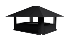 Дымник на трубу 520х390мм 0,5 Rooftop Бархат с пленкой RAL 9005 черный