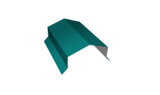 Парапетная крышка угольная 125мм Grand Line 0,45 PE с пленкой RAL 5021 водная синь (3м)