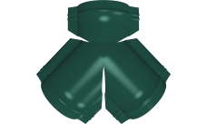 Тройник Y конька полукруглого Grand Line 0,4 PE с пленкой RAL 6005 зеленый мох