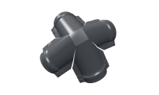 Четверник конька малого полукруглого 0,5 Rooftop Бархат с пленкой RAL 7024 мокрый асфальт