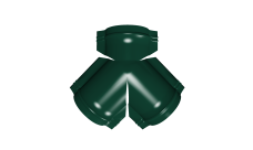 Тройник Y малого конька полукруглого 0,45 PE с пленкой RAL 6005 зеленый мох