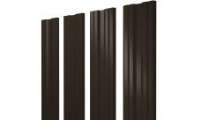 Штакетник Твин с прямым резом Grand Line 0,45 Драп СТ RR 32 темно-коричневый