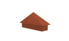 Колпак на полустолб для С8,С10 0,5 PurLite Matt с пленкой RAL 8004 терракота