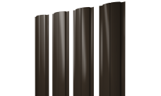 Штакетник Полукруглый Slim с прямым резом Grand Line 0,4 PE-Matt-Double RR 32 темно-коричневый