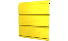 Софит металлический Классик v01 Grand Line полная перфорация 0,45 PE с пленкой RAL 1018 цинково-желтый
