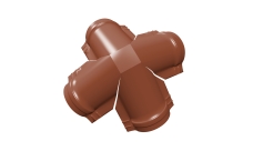 Четверник конька полукруглого 0,45 PE с пленкой RAL 8004 терракота