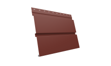 Софит металлический Квадро Брус Grand Line без перфорации 0,5 Satin с пленкой RAL 3009 оксидно-красный