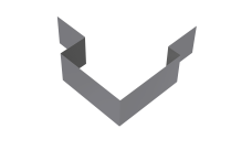 Угол внешний асимметричный фибросайдинга Grand Line 0,5 Satin с пленкой RAL 7004 сигнальный серый (2м)