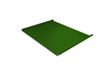 Фальц двойной стоячий Grand Line 0,45 PE с пленкой на замках RAL 6002 лиственно-зеленый