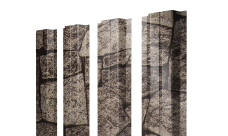 Штакетник П-образный A с прямым резом Grand Line 0,45 Print Elite King Stone TwinColor