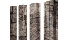 Штакетник П-образный A с прямым резом Grand Line 0,45 Print Elite King Stone TwinColor