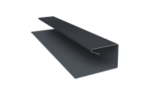 Планка П-образная завершающая сложная (КД) 0,5 Velur X RAL 7024 мокрый асфальт (2м)