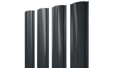 Штакетник Полукруглый Slim с прямым резом 0,45 Drap RAL 7016 антрацитово-серый